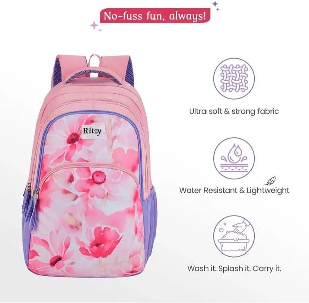 RITZY 36 L GIRLS AND WOMEN Backpack FOR SCHOOL COLLEGE TRAVEL BACKPACK (PINK ) 36 L Backpack