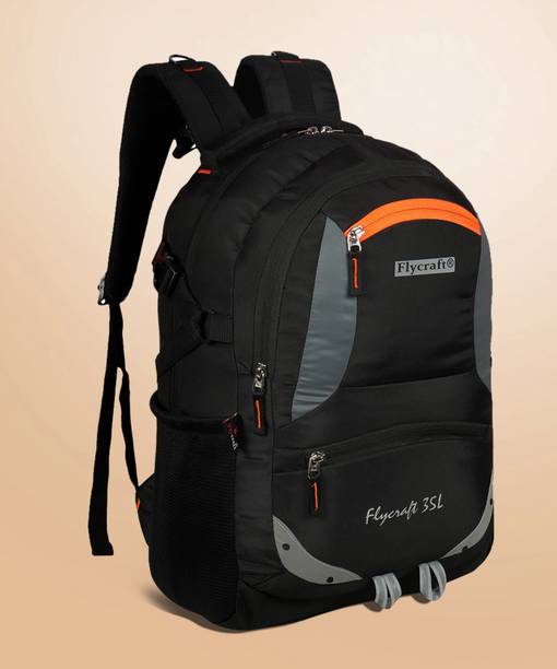 Large 35 L Laptop Backpack simn.1552/1 orange black office travel