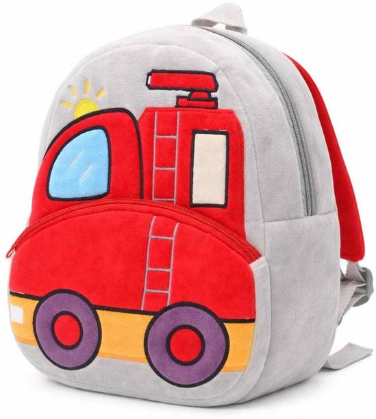 AURAFASHION Lightweight Cute Fire Bus Design kids School Bag for Boys & Girls Age 3–6 Years 10 L Backpack