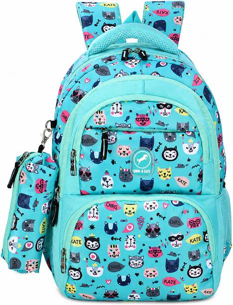 Chris & Kate Stylish Boys and Girls School-Casual Bag with stationery Pouch and Rain Cover 35 L Backpack