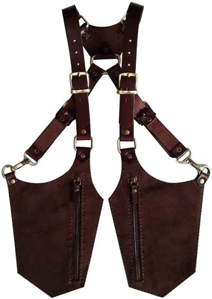 Small 1 L Backpack Dual Shoulder Cross Bag for men women Leather with Brass Hook Strap Travel