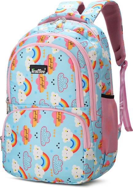 leaffee Leaftee Unicorn Dreams Girls School Backpack – Pink Rainbow Print 35 L Backpack