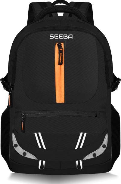 SEEBA Classy unisex backpack with rain cover and reflective strip 35 L Laptop Backpack