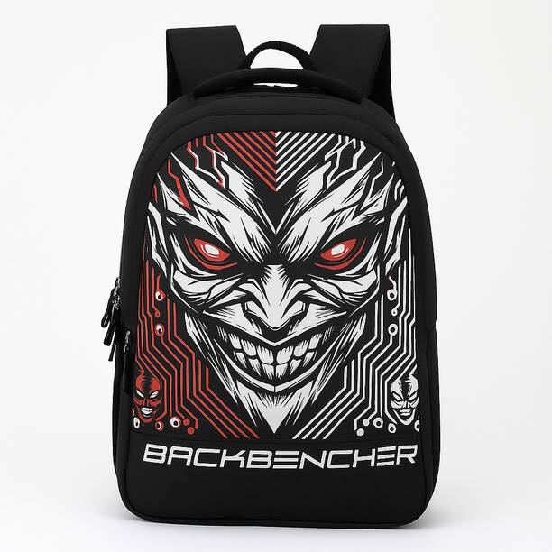 STYLEOLO Backbencher Printed Laptop/School Backpack – Stylish Black Casual Bag 24 L Backpack