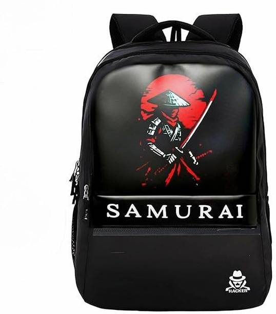 Medium 30 L Laptop Backpack Stylish School College , 2 secret Hidden Pocket Samurai edition