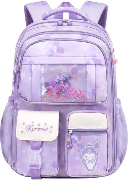 Venzina Backpack for School Girls Sanrio Kuromi School Backpack Multi Layer Large 2.5 L Backpack