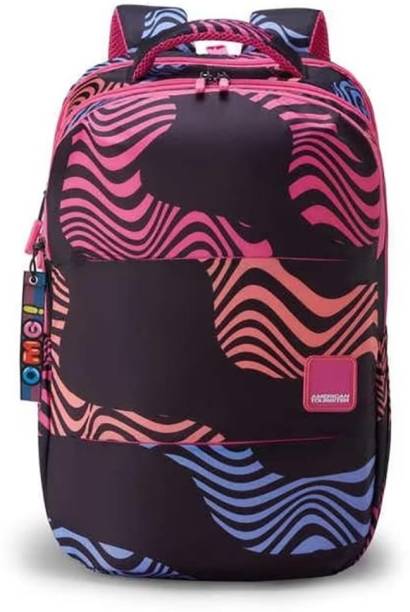 AMERICAN TOURISTER Trendy Bags For Students with Twill 3 Compartments 26Ltr Backpacks Mia 3.0 Black 26 L Backpack