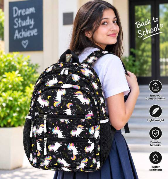VALCRAFT CARRY Pink unicorn bag for girls school and college 15 L Backpack