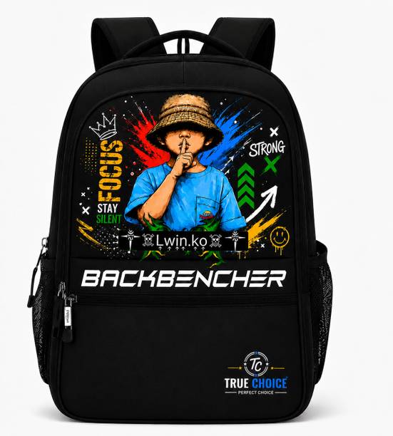 TrueChoice Backbencher Boy Printed Bag for School College Travel, Spacious Daypack 45 L Laptop Backpack