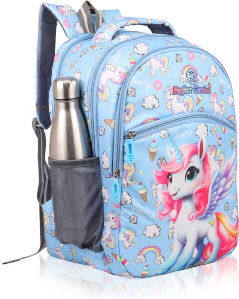 PERFECT GENIUS Kids School Bag for Girls & Boys | Large Unicorn Backpack |3 to 9 Years Waterproof Backpack