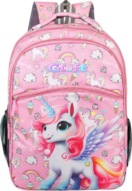 Gloft Girls Unicorn Digi Printed School backpack Bag Waterproof Backpack