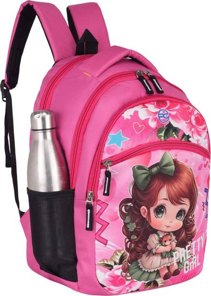 AM Creation Girl's Medium 22L Waterproof School Backpack Cartoon Bag for 4-9 Years 22 L Backpack
