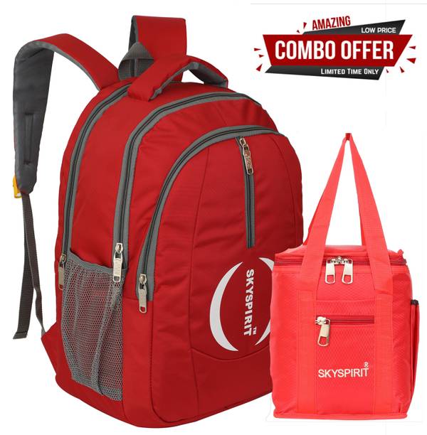 sky spirit Multipurpose Backpack Combo – Daily Use Backpack with Lunch Carry Bag 45 L Backpack
