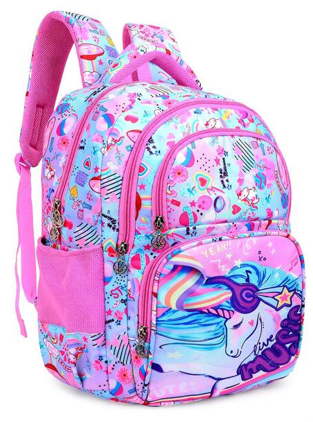 True Human Music Unicorn , Lightweight,Stylish,Trendy School Backpack for Girls 28 L Backpack