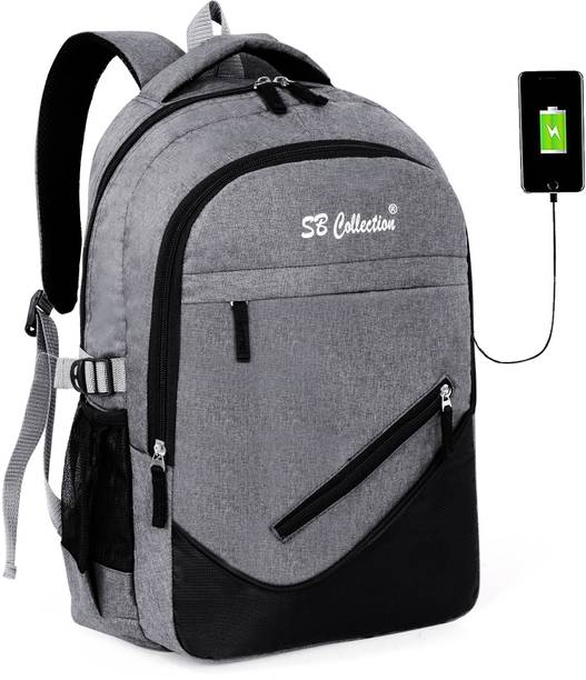 SBCOLLECTION Premium Bags With USB Attached Feature Daily Commute of School College Office 34 L Laptop Backpack