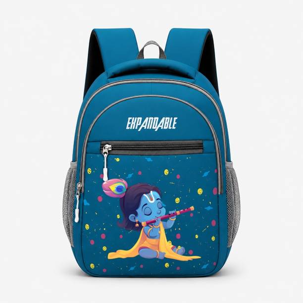 Expandable Little Krishna Printed School Bag for Boys & Girls | waterproof school bag 18 L Backpack