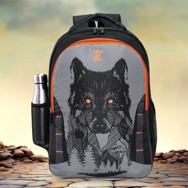 ZERUS Wolf Print Laptop Backpack for Men 30L Stylish Waterproof School College Bag 30 L Laptop Backpack