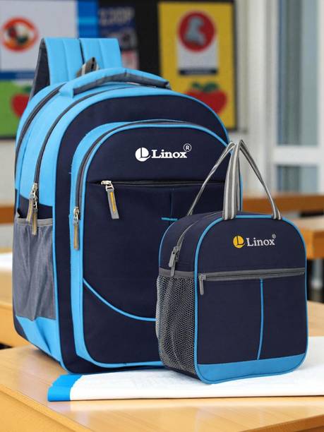 LINOX Combo High Quality Waterproof School & Lunch Bag Pre School Nursery to 3rd 35 L Backpack