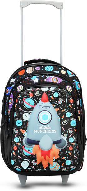 Little Munchkins Astronaut theme trolley school bag | Premium Quality 3D Printed School Bag 35 L Trolley Backpack