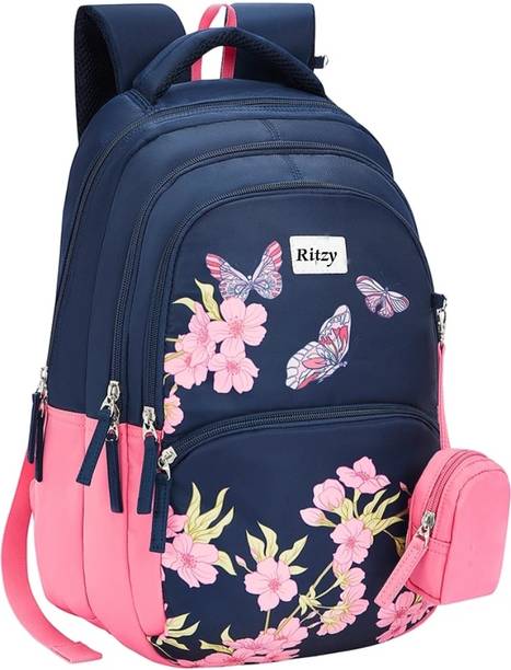 RITZY 40 L GIRLS AND WOMEN Backpack FOR SCHOOL COLLEGE TRAVEL BACKPACK (NAVY BLUE) 40 L बैकपैक