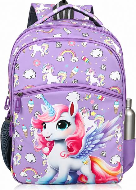 mntrend Stylish Unicorn Printed Boys /Girls School Bag Kids Cartoon Backpack 24 L Backpack
