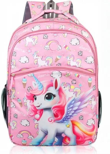Wayland Stylish Unicorn Printed School Bag For Girls Kids Cartoon Bag 24 L Backpack