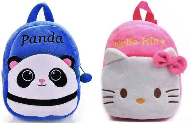 Bluemoon Soft Toy Bag Panda & Hello Kitty Plush Bag For Cute Kids 2-5 Years Plush Bag 11 L Backpack