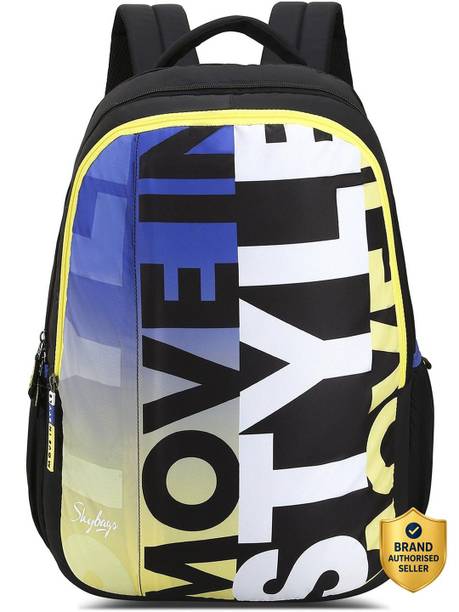 SKYBAGS Flow Casual Printed School Bag For Girls and Boys with Rain Cover 37.5 L Backpack