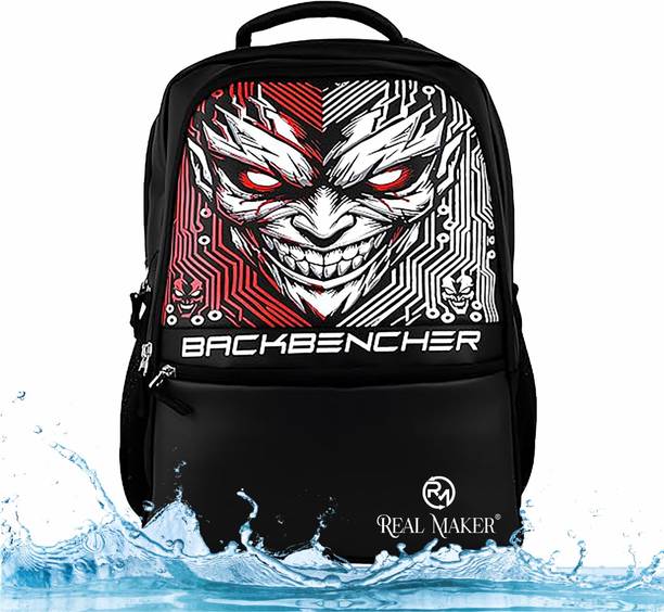 REAL MAKER Backbencher Print Bag for School, College Spacious Compartments for Men & Women 45 L Backpack