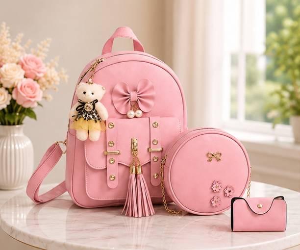 AAMOZEE COLLECTION Pink combo diamond 1 L बैकपैक