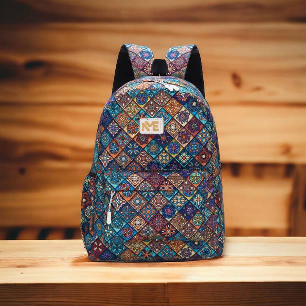 NME Collection Stylish and Trendy College backpacks for girls, Water Resistant and Lightweight 15 L Backpack