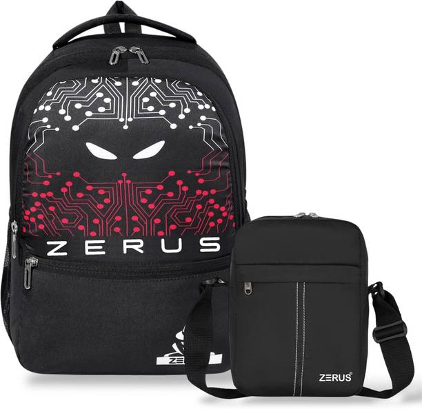 ZERUS Backpack and Sling Bag Combo for Men Boys Travel College School Use 32 L Trolley Laptop Backpack