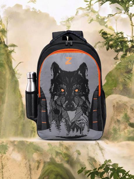 ZERUS Wolf Print Bag for Men & Boys Stylish & Spacious College School & Travel Bag 35 L Laptop Backpack