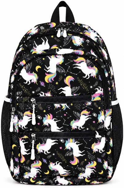 VALCRAFT CARRY Unicorn Print Girls School Backpack, 15L Polyester Pack of 01 15 L Backpack
