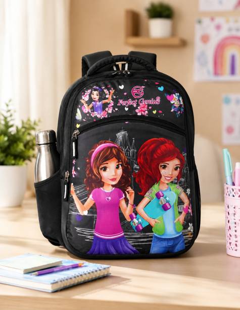 PERFECT GENIUS Cartoon Printed School Bag Water Resistant Travel & Tuition Backpack for Kids 30 L Backpack