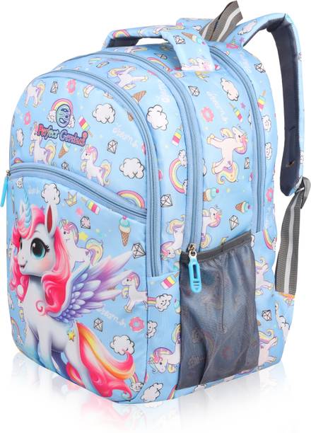 PERFECT GENIUS Unicorn Printed Kids School Bag for Girls / Boys | 3 to 9 Years 24 L Backpack