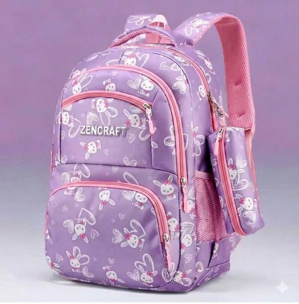 ZENCRAFT PREMIUM SCHOOL BAG WITH BARBIE PRINT (PURPLE) 35 L Backpack