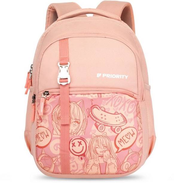 Priority 16 Inch Mischief 001 Blush Pink Printed School 27 L Backpack