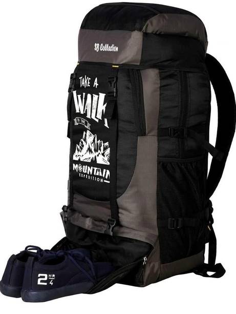 Large 72 L Backpack Compact Rucksack Travel Bag for Trekking, Hiking with Shoe Compartment
