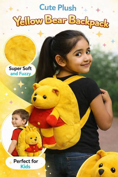 RadheShyamEnterprise Cute Pooh Plush School Backpack for Kids 12 L Backpack