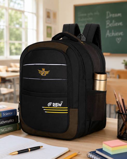 RBW Large 75 L Backpack Stylish Waterproof School bag 6th to 10th Class (BLACK) 75 L Backpack