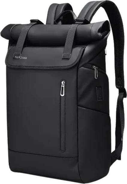 Medium 29 L Laptop Backpack Laptop Backpack, Roll-Top Design, Large Capacity, Black