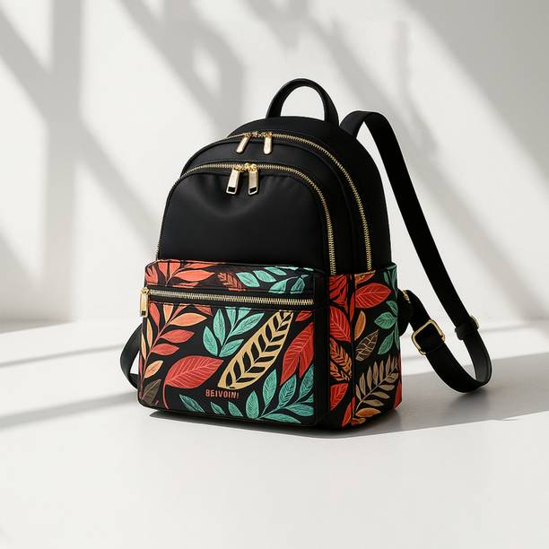 Belvoiri Trendy Leaf Print Women/Girls For Collage School Office | Travel Casual Use 16 L Backpack