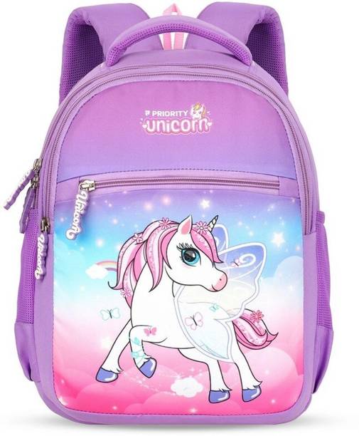 Priority 14 Inch Unicorn Printed Lavender School 21 L Backpack