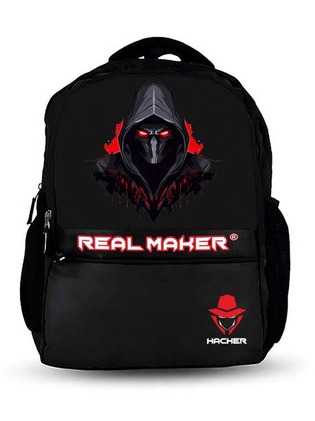 REAL MAKER Hacker Graphic Print Backpack | Stylish Laptop & School, Collage Bag for Boys 45 L Laptop Backpack