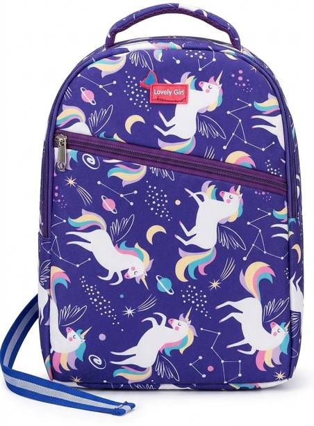Saim Bag Kids Unicorn Print School Backpack for Girls, Boy Lightweight Cartoon Bag Purple 40 L Backpack