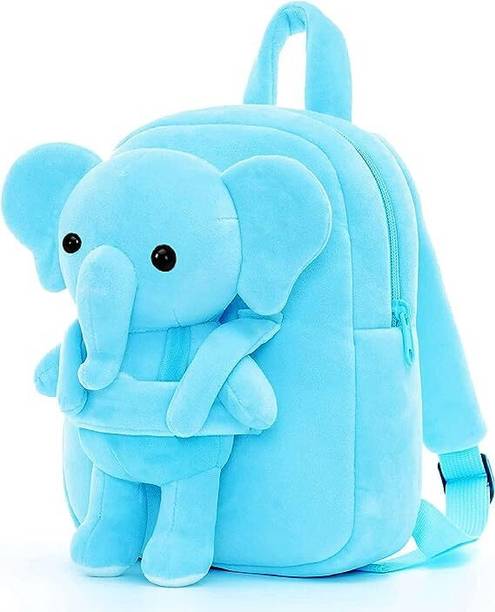 Unimount Sky Blue Elephant Baby Bag School Bag Soft Plush 10 L Backpack