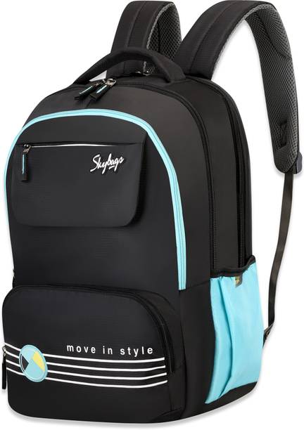 SKYBAGS Bussin Black 42L School Backpack for Boys & Girls with Tiffin Pocket, Rain Cover 42 L Backpack