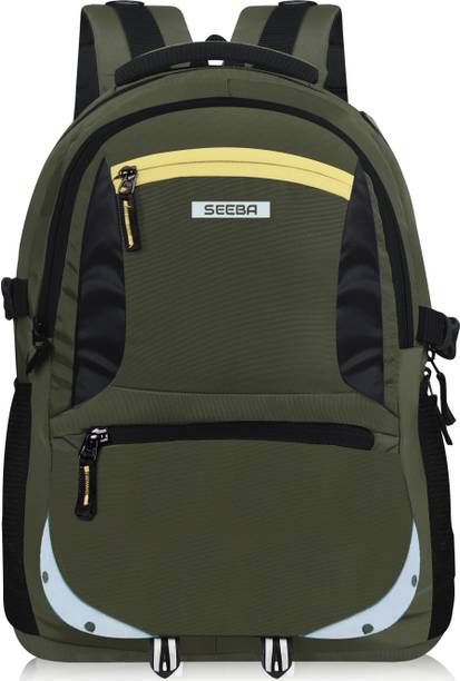 SEEBA Water Rasistant Fabric Spacy Unisex School Bag With Reflective Strip 37 L Laptop Backpack