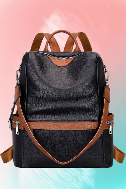 Spinsell Leather Backpacks For College And Office For Girls And Women 18 L Backpack